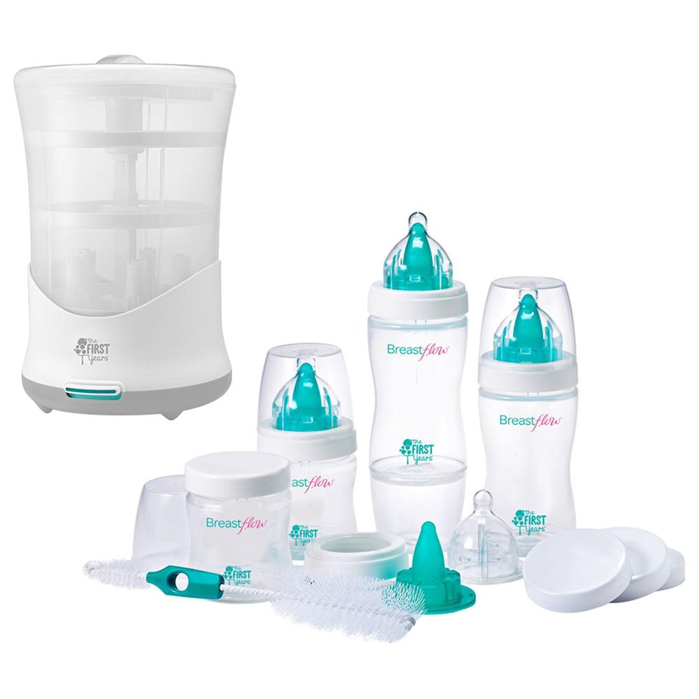 جهاز تعقيم الرضاعات بالبخار مع رضاعات وفرش The First Years B'Flow Starter Set & Electric Steam Sterilizer