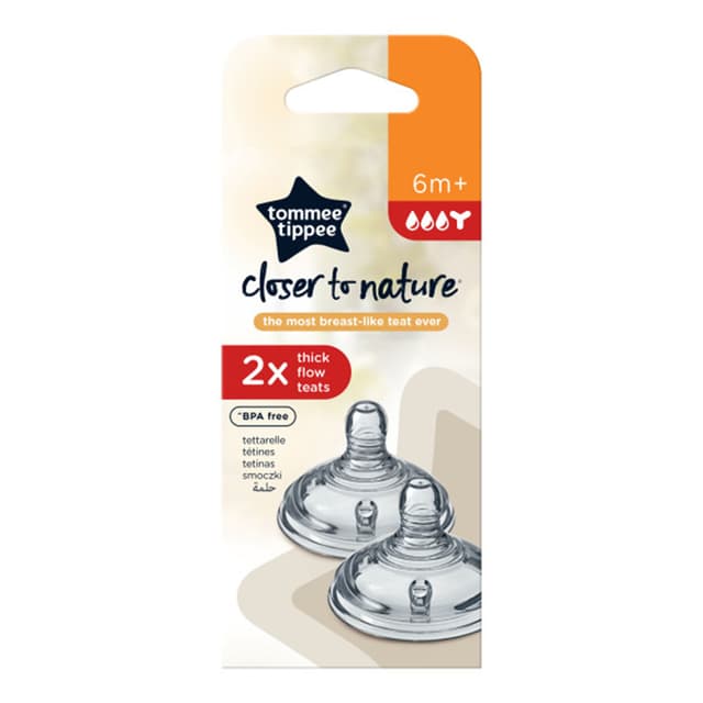 Tommee Tippee - Closer To Nature Thick Feed Teats, Pack of 2
