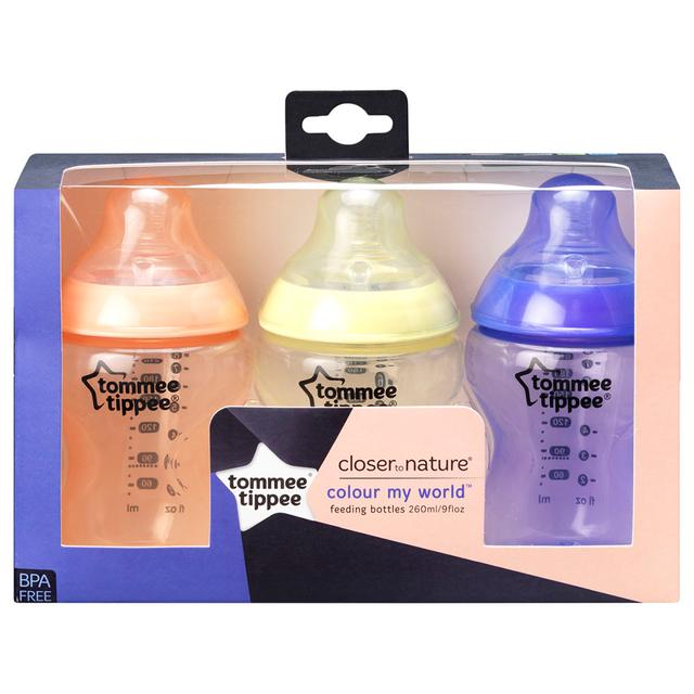 Tommee Tippee Closer to Nature Feeding Bottle, 260ml x3 - SW1hZ2U6NjQzNzg1