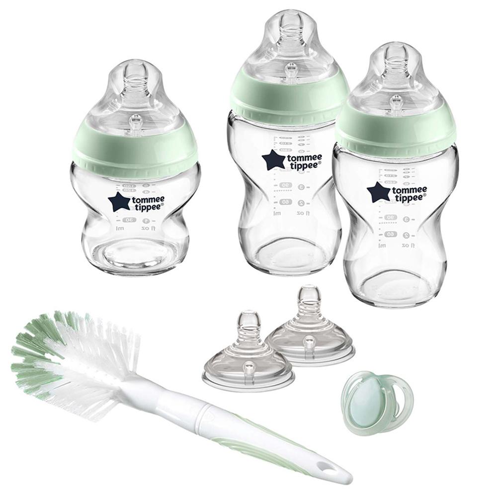 مجموعة رضاعات الأطفال مع فرشاة وحلم رضاعة  Tommee Tippee Closer to Nature Feeding Bottle Kit