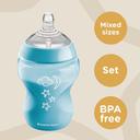 رضاعات للأطفال حديثي الولادة مع فرشاة ولهاية Newborn Baby Bottle Starter Kit - Tommee Tippee - SW1hZ2U6NjY4MDU4