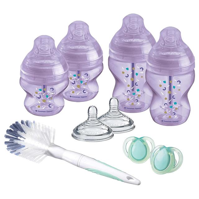 رضاعة اطفال حديثي الولادة ضد المغص حزمة 4في1  مع فرشاة ولهاية Tommee Tippee Newborn Baby Bottle Starter Kit - SW1hZ2U6NjY4MDYx