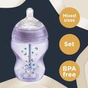 رضاعة اطفال حديثي الولادة ضد المغص حزمة 4في1  مع فرشاة ولهاية Tommee Tippee Newborn Baby Bottle Starter Kit - SW1hZ2U6NjY4MDY1