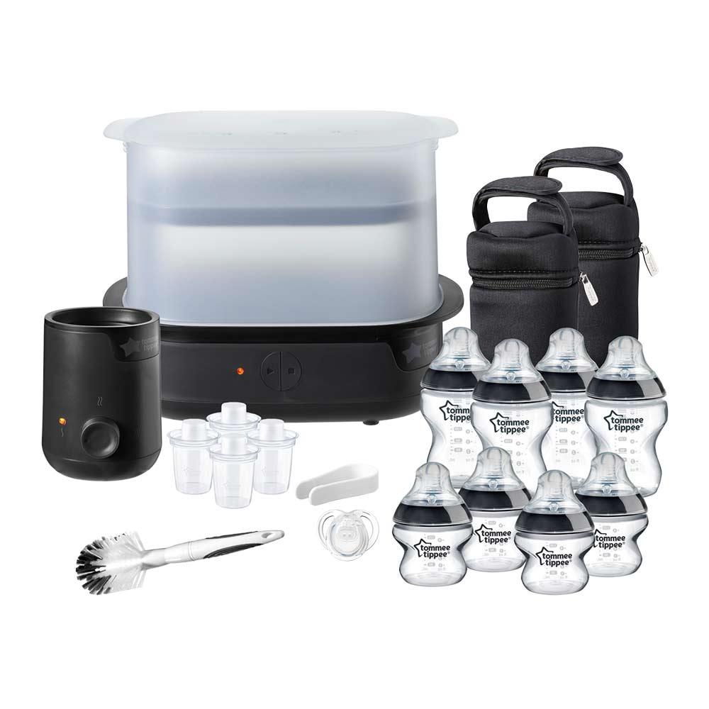 مجموعة رضاعات الأطفال مع جهاز تعقيم الرضاعات وفرشاة Complete Feeding 19pc-Set - Tommee Tippee