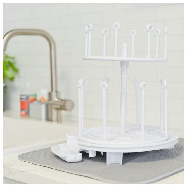 رف تجفيف الرضاعات ابيض  Spinning Drying Rack - The First Years - SW1hZ2U6NjQzMTE4