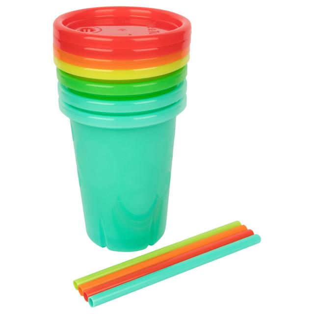 كأس أطفال مضاد للإنسكاب مع مصاصة 300ml حزمة 4في1 Take & Toss Straw Cups - The First Years - SW1hZ2U6NjY5NjQ2