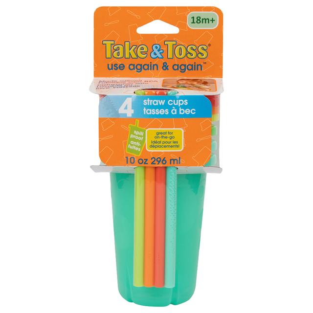 The First Years - Take & Toss 10oz Straw Cups - Pack of 4 - SW1hZ2U6NjY5NjU2