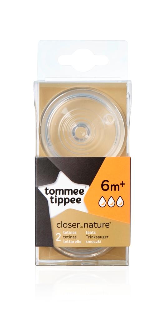 Tommee Tippee Closer to Nature Teats, Fast Flow x 2-Clear