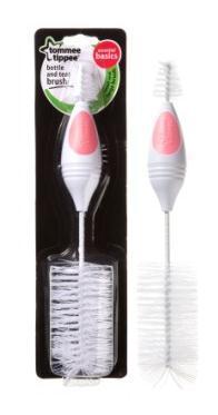 Tommee Tippee Essentials Bottle Brush and Teat Brush - Pink - SW1hZ2U6NjY4Mjc2