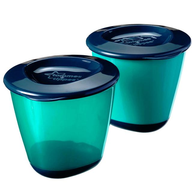 وعاء طعام للاطفال غير قابل للانزلاق 120ml حزمة 2في1 اخضر Explora Pop Ups Weaning Pots - Tommee Tippee - SW1hZ2U6NjY4NTE2