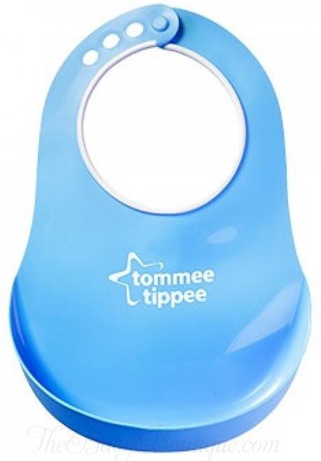 مريلة اطفال سيكونية ازرق Essentials Comfi Neck Catch Bib - Tommee Tippee