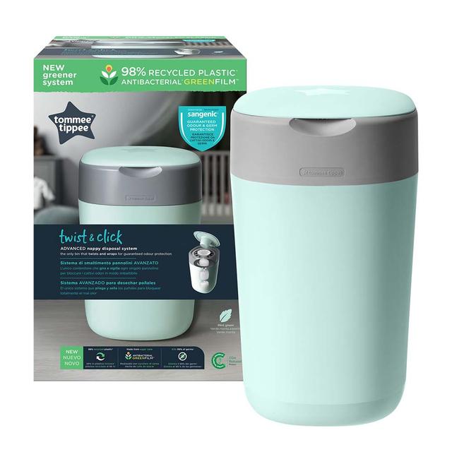 سلة مهملات لفوط الأطفال اخضر Twist and Click Advanced Nappy Bin - Tommee Tippee - SW1hZ2U6NjY5MDc2