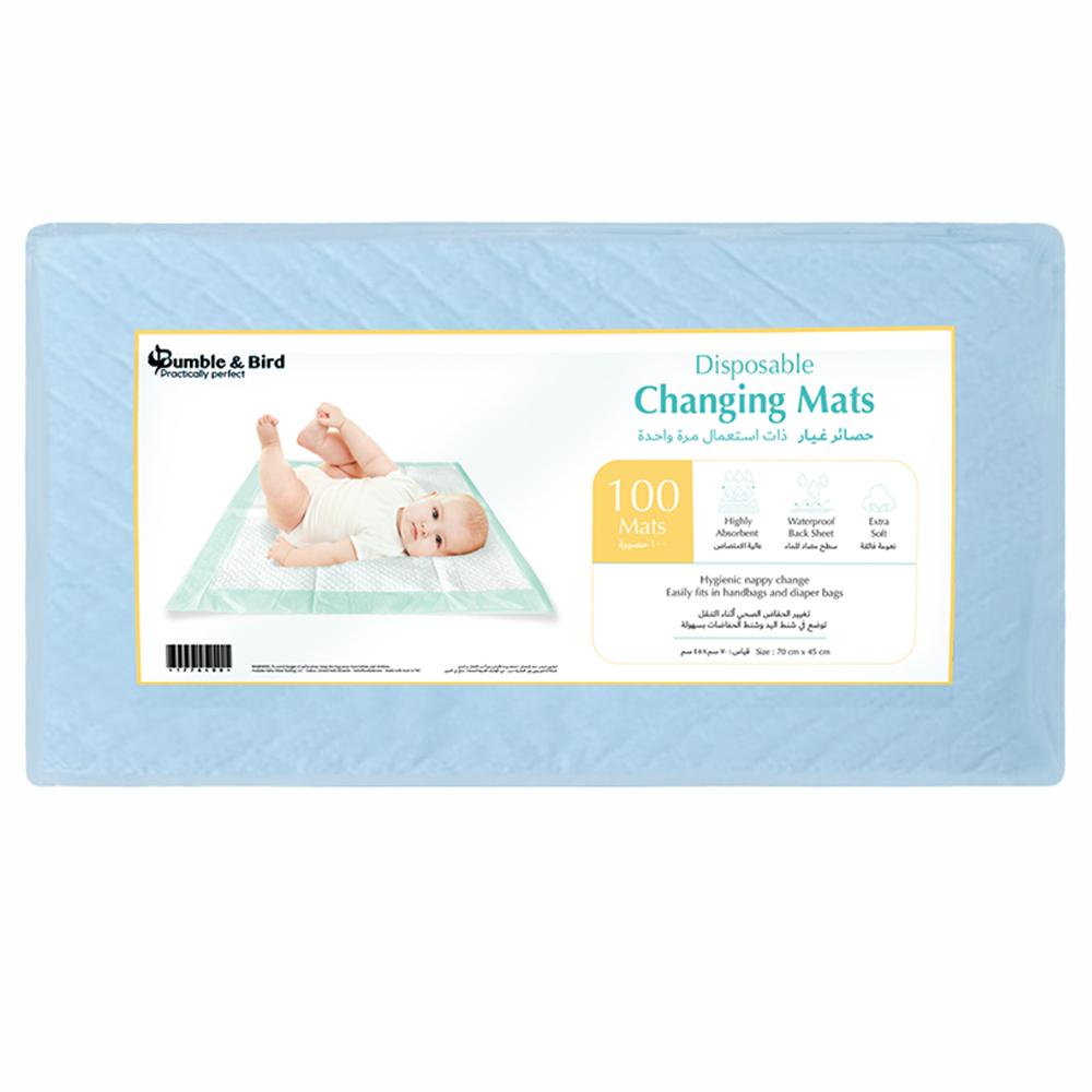 Bumble &amp; Bird Bumble & Bird - 100 pcs Disposable Changing Mats - Blue