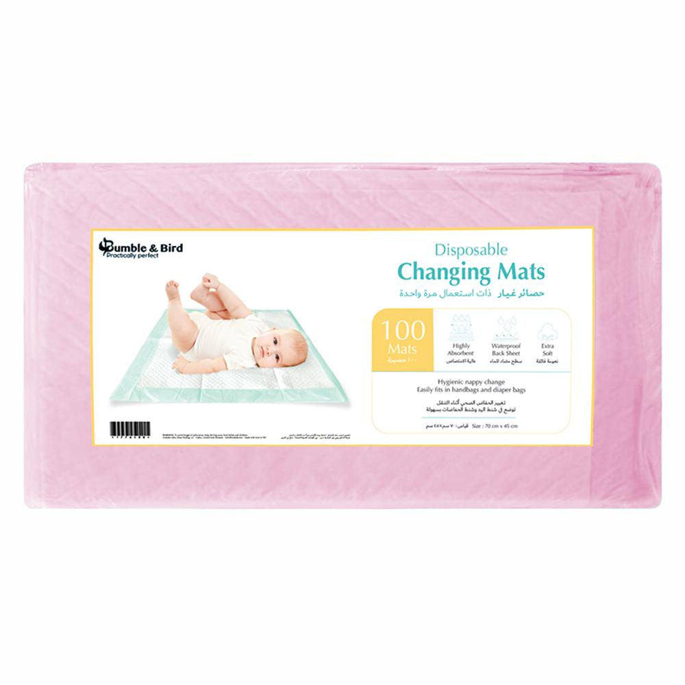 Bumble &amp; Bird Bumble & Bird - 100 pcs Disposable Changing Mats - Pink