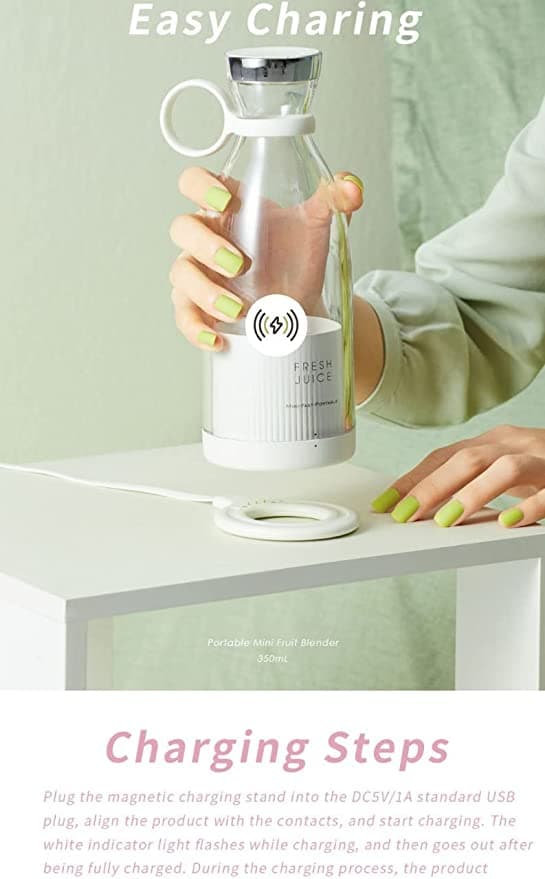 Fresh Juice Portable Blender 350ml capacity With a capacity of 1400 mAh