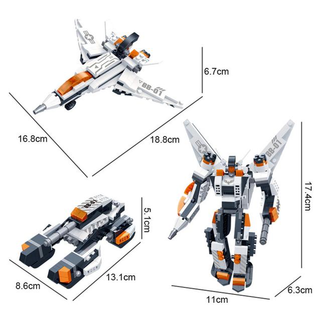 لعبة مكعبات أطفال 3 في 1 الروبوت مع دبابة وطائرة 296 قطعة بانباو Banbao 3-in-1 Mech Building Set - SW1hZ2U6NjkyODI0