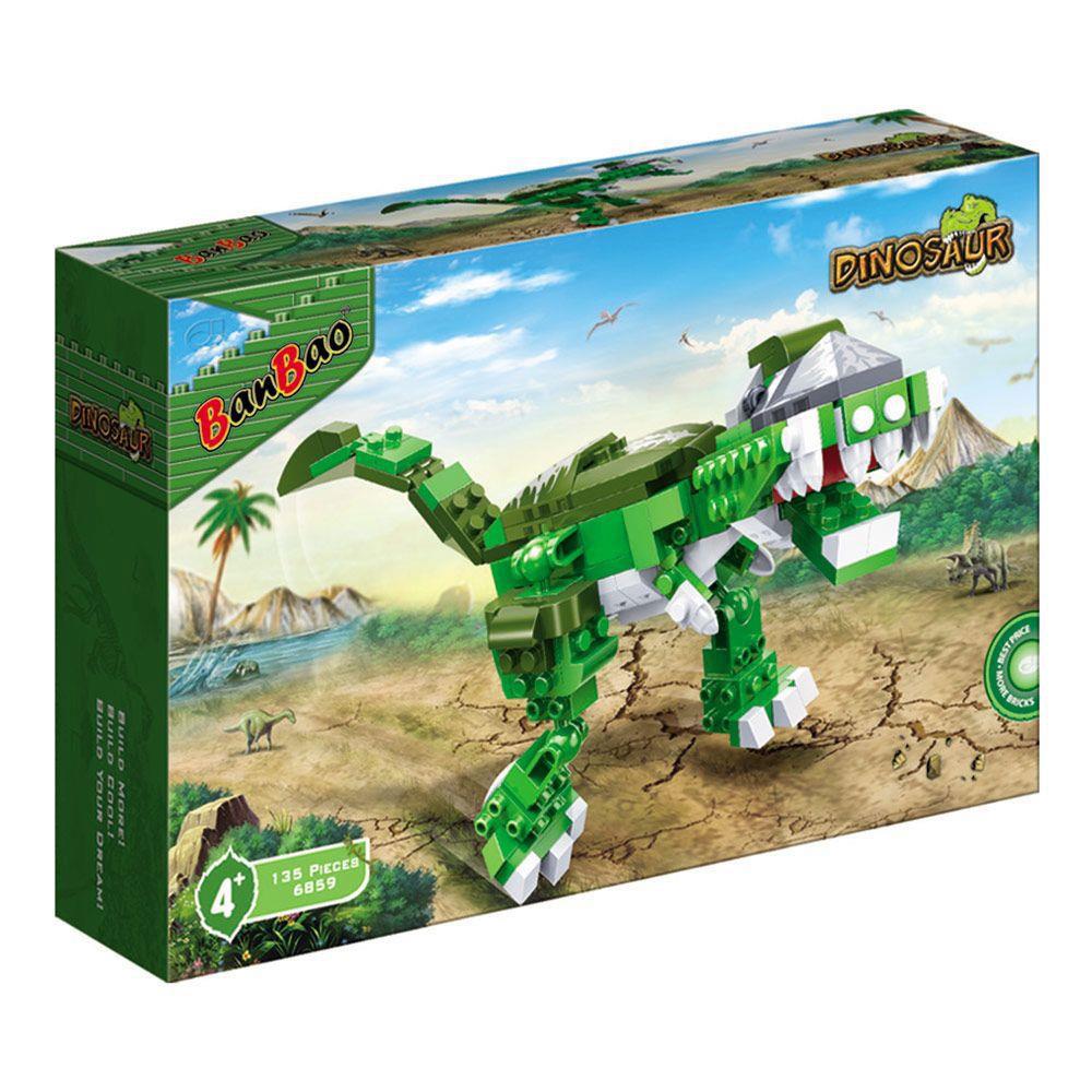 مكعبات على شكل ديناصور لون أخضر 135 قطعة Banbao Dinosaur Building Set