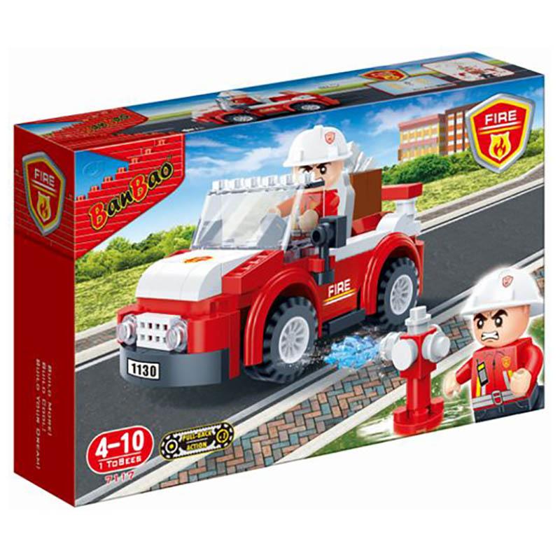 لعبة مكعبات سيارة إطفاء 110 قطعة Banbao Fireman Car Building Set 110pcs