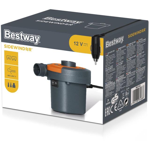 منفاخ هواء 12/220V AC/DC مع ثلاث رؤوس من بيست واي   Bestway Sidewinder Air Pump - SW1hZ2U6NjkyMDUz