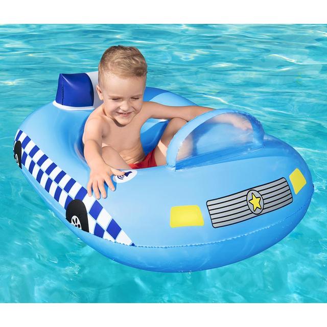 عوامة سباحة على شكل سيارة شرطة للأطفال من عمر 3 سنوات فما فوق من بيست واي Bestway UV Care Fun Speakers Police Boat - SW1hZ2U6Njg5MTUy
