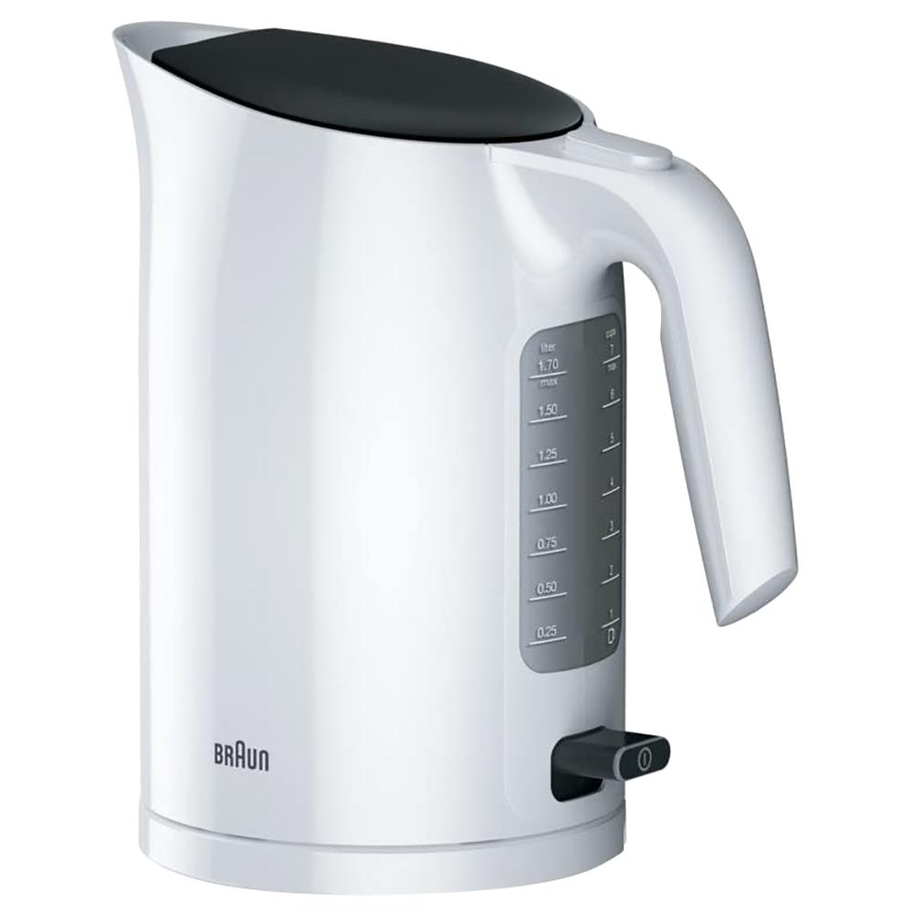 Black+Decker 1 Liter Concealed Coil Electric Kettle, 2 Years Warranty -  Grey/White