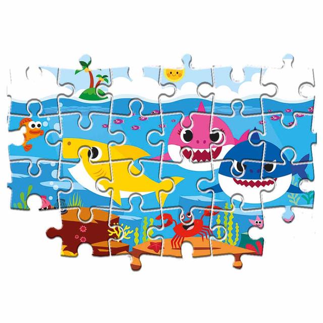 لعبة بزل تطبيقات للأطفال بيبي شارك 20 قطعة كلمنتوني حزمة 2 في 1 Clementoni Babyshark Supercolor Puzzle - 2x20pcs - SW1hZ2U6Njg5NDkz