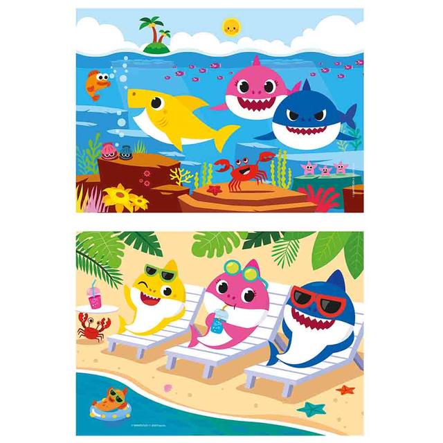 لعبة بزل تطبيقات للأطفال بيبي شارك 20 قطعة كلمنتوني حزمة 2 في 1 Clementoni Babyshark Supercolor Puzzle - 2x20pcs - SW1hZ2U6Njg5NDg3