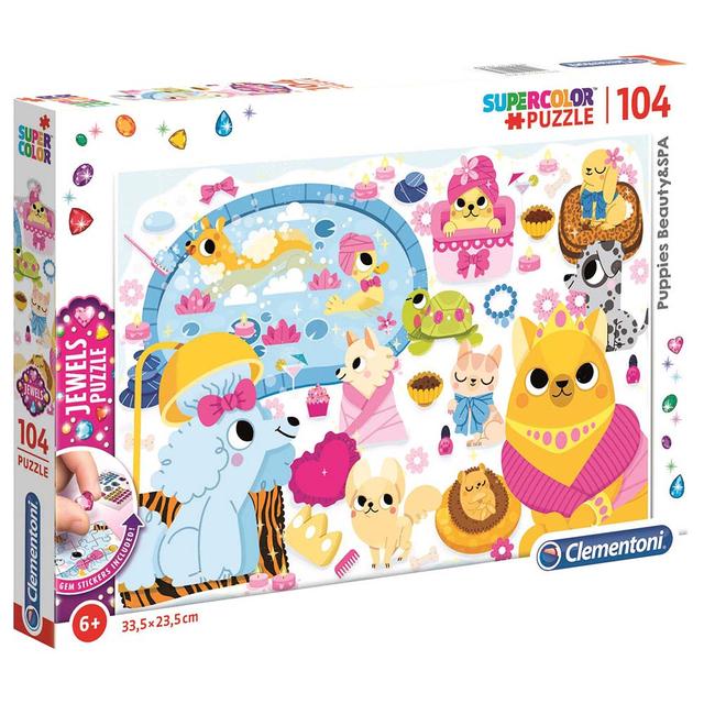 لعبة بزل تطبيقات للأطفال جراء كرتونية 104قطعة كلمنتوني Clementoni  Jewels Puppies Jigsaw Puzzle - 104pcs - SW1hZ2U6NjkwNTQx
