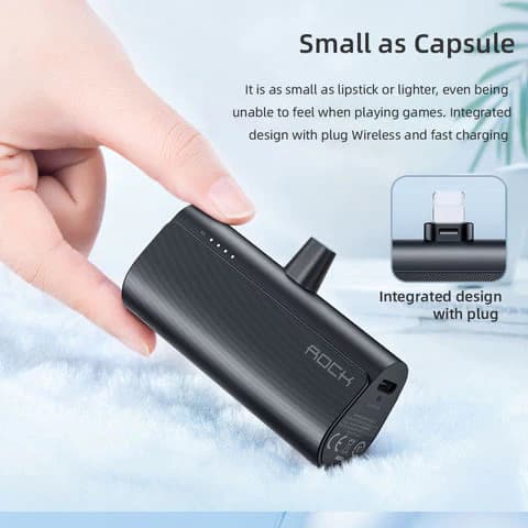باور بانك محمول للآيفون Rock Lightning P82 Power Bank for iPhone سعة 4800 مللي أمبير
