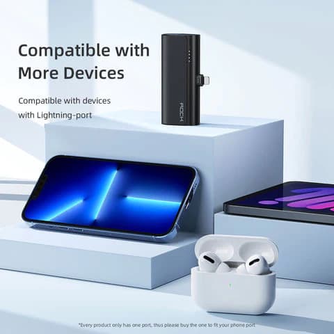 باور بانك محمول للآيفون Rock Lightning P82 Power Bank for iPhone سعة 4800 مللي أمبير