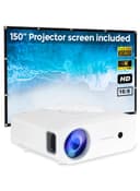 بروجكتر منزلي أندرويد Wownect Mini Android Projector 7000 Lumens Screen With Projector Screen مع شاشة عرض بمقاس 150 بوصة