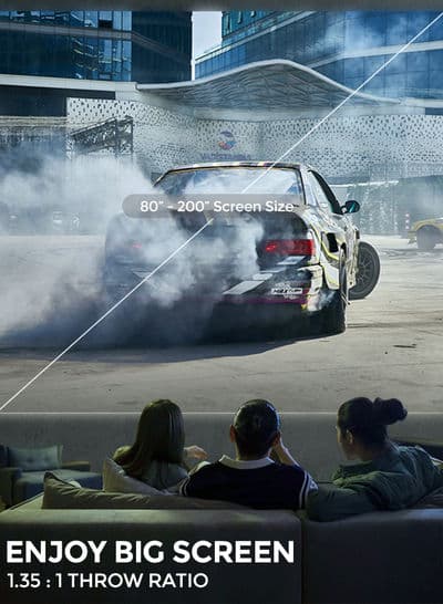 بروجكتر منزلي أندرويد Wownect Mini Android Projector 7000 Lumens Screen With Projector Screen مع شاشة عرض بمقاس 150 بوصة