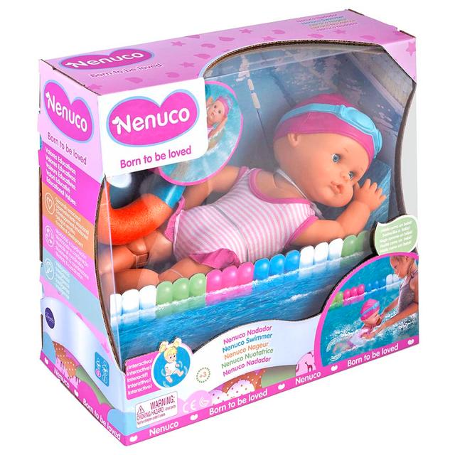 دمية اطفال (السباحة) - زهري Doll Swimmer Battery Operated-Nenuco - SW1hZ2U6NjkxOTQ2