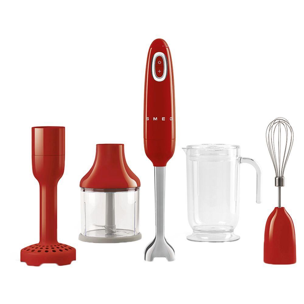 خلاط يدوي مع ملحقات أضافية 700 واط أحمر سميج Smeg Hand blender with extra attachments