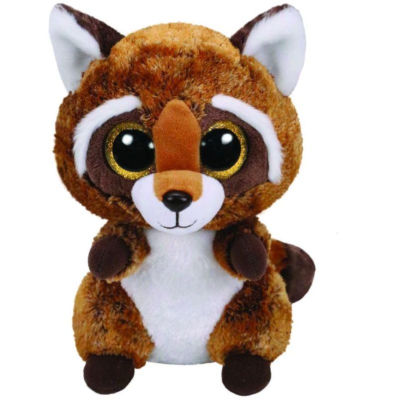 دمية محشوة بحجم 8 انش على شكل راكون لون بني Ty Beanie Boos Raccoon Rusty