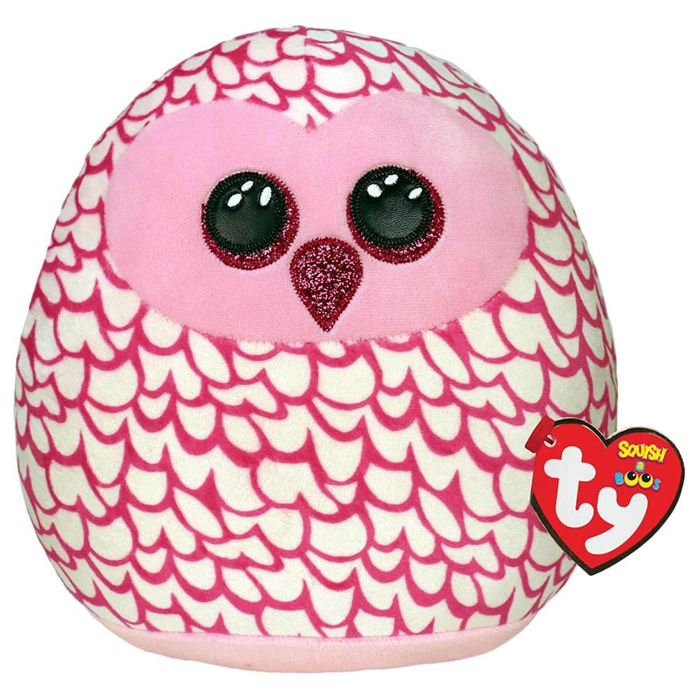 Ty - Squish-A-Boos Owl Pinky Plush 14-inch - Pink