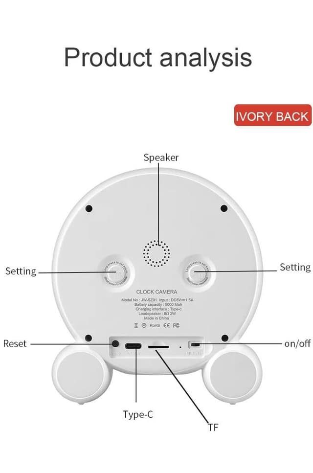 ساعة رقمية مع كاميرا مخفية Tuya Smart Life HD IP Clock Camera