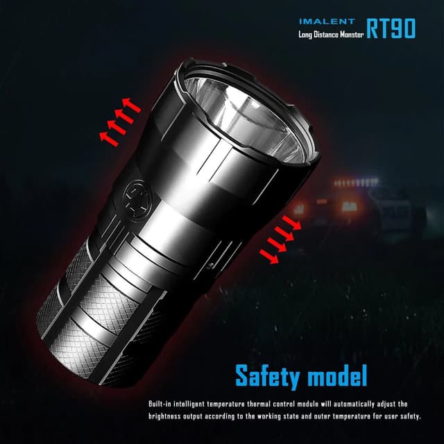 كشاف يدوي قابل لإعادة الشحن Imalent RT90 Flashlight بقوة 4800 لومن