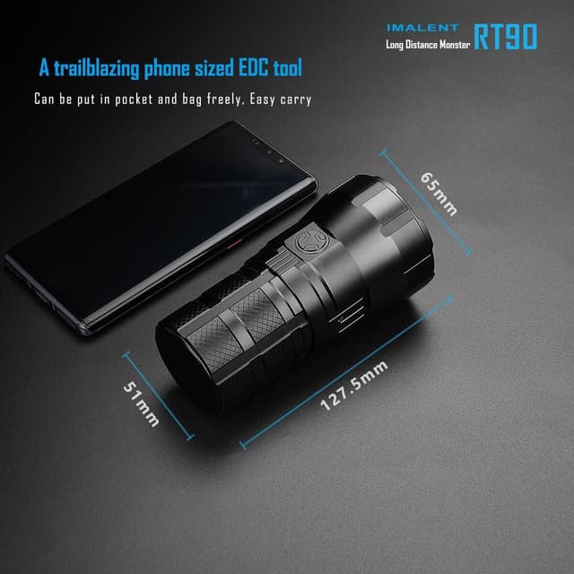 كشاف يدوي قابل لإعادة الشحن Imalent RT90 Flashlight بقوة 4800 لومن
