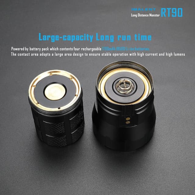 كشاف يدوي قابل لإعادة الشحن Imalent RT90 Flashlight بقوة 4800 لومن