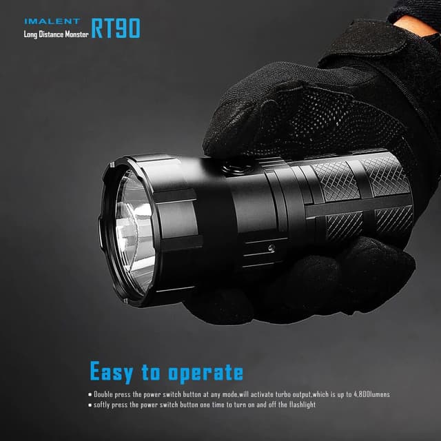 كشاف يدوي قابل لإعادة الشحن Imalent RT90 Flashlight بقوة 4800 لومن