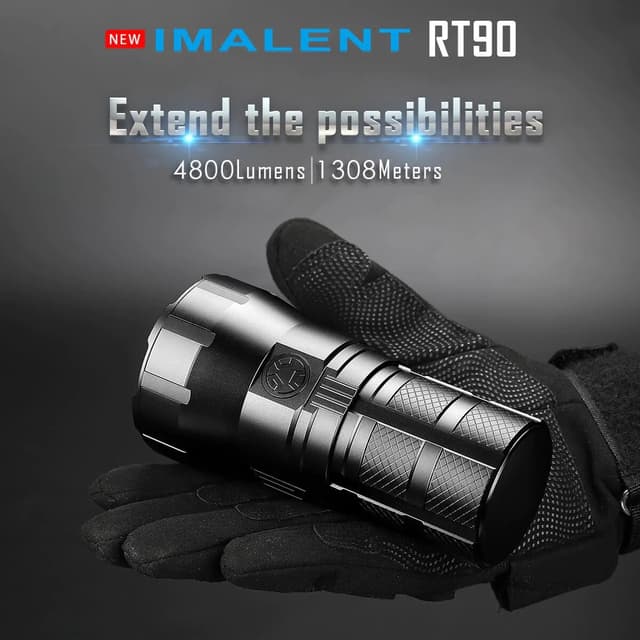 كشاف يدوي قابل لإعادة الشحن Imalent RT90 Flashlight بقوة 4800 لومن