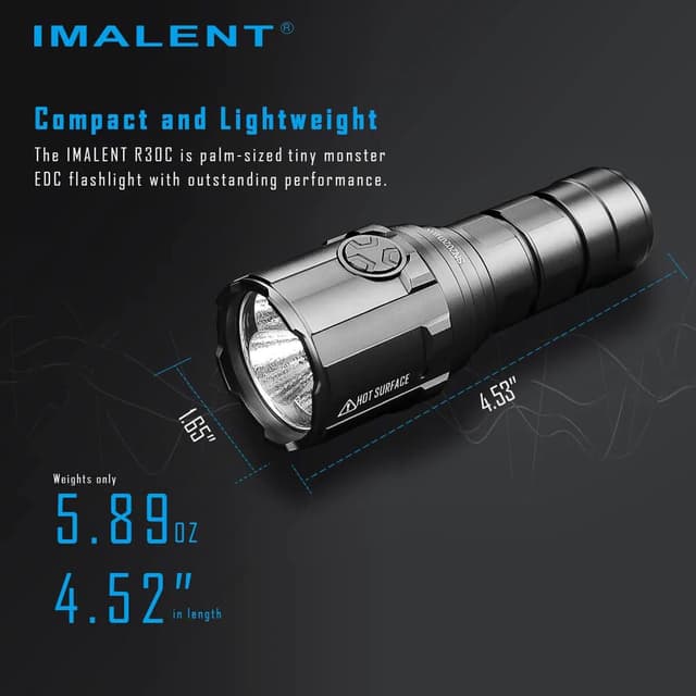 Imalent R30C flashlight 9000 lumens