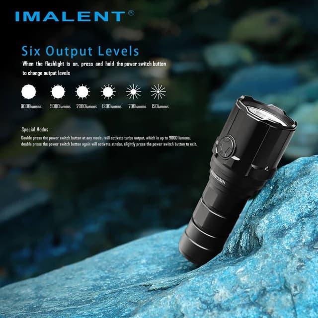 Imalent R30C flashlight 9000 lumens