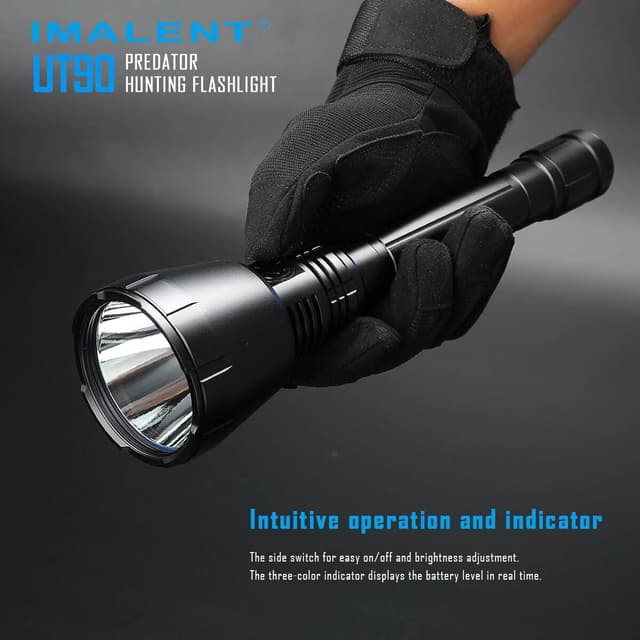 كشاف يدوي 4800 لومن ايمالنت يو تي 90 قابل للشحن Imalent UT90 Predator flashlight