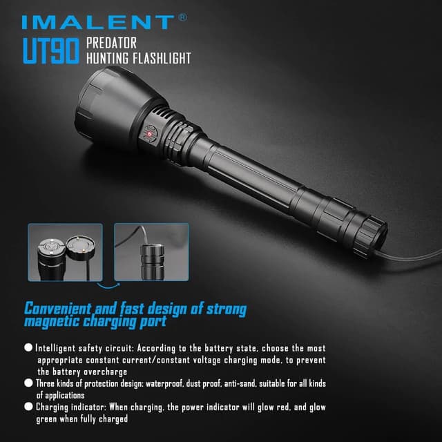 كشاف يدوي 4800 لومن ايمالنت يو تي 90 قابل للشحن Imalent UT90 Predator flashlight