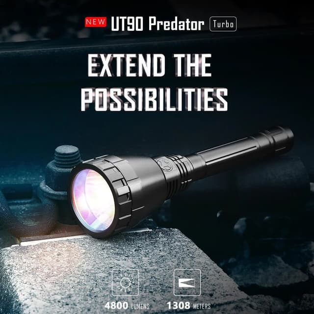 كشاف يدوي 4800 لومن ايمالنت يو تي 90 قابل للشحن Imalent UT90 Predator flashlight