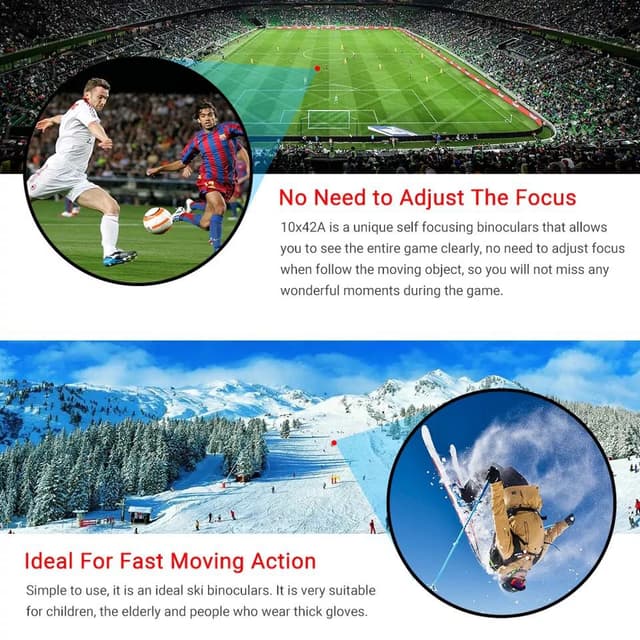 Apexel 10x42 Fixed Focus Binoculars Autofocus Telescope