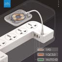 توصيلة كهرباء 2 متر مع منظم أسلاك Brave Power Strip Box 15W Wireless Charger