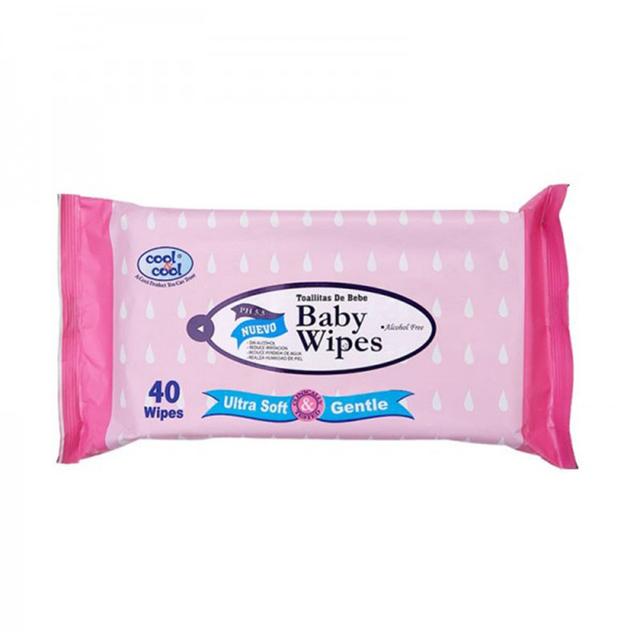 وايبس للأطفال 40 منديل مع غسول جل للأطفال 500 مل كول اند كول Cool & Cool Baby Washing Gel 500ml + Baby Wipes Regular 40's - SW1hZ2U6OTMzNDM4